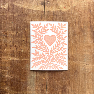 Heart Block Printed Greeting Card, KW126