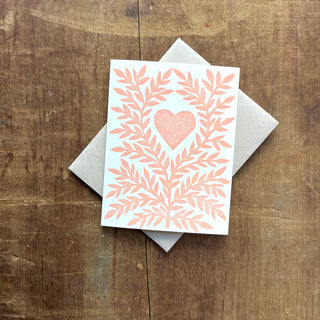 Heart Block Printed Greeting Card, KW126