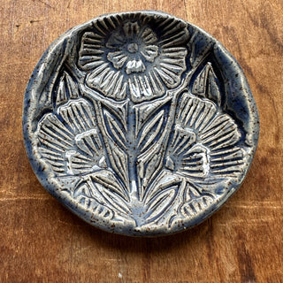 Block Printed Stoneware Dish - No. 3010