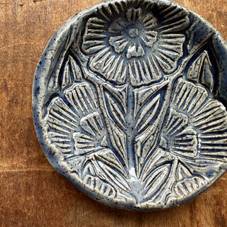 Block Printed Stoneware Dish - No. 3010