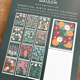 Perpetual Birth Month Calendar