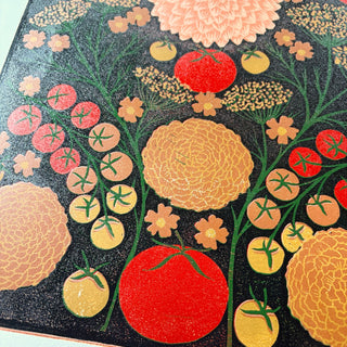 Hand Block Printed "August Garden" Reduction Print - No. 7
