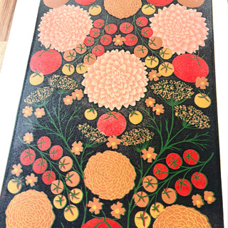 Hand Block Printed "August Garden" Reduction Print - No. 15