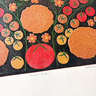 Hand Block Printed "August Garden" Reduction Print - No. 17