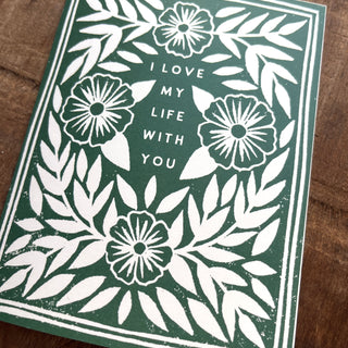 "I Love My Life With You," Greeting Card