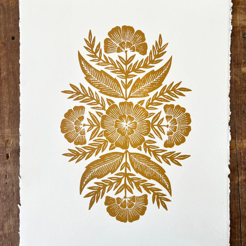 Hand Block Printed Art Print - No. 590