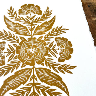 Hand Block Printed Art Print - No. 590