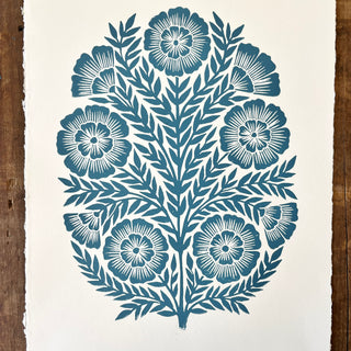 Hand Block Printed Art Print - No. 592