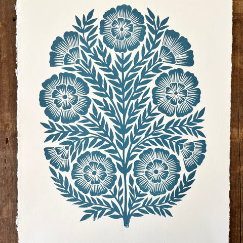 Hand Block Printed Art Print - No. 592