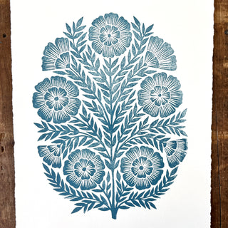 Hand Block Printed Art Print - No. 593