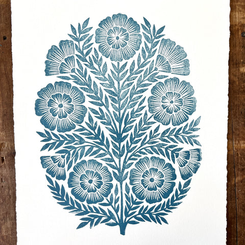 Hand Block Printed Art Print - No. 593