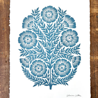 Hand Block Printed Art Print - No. 594