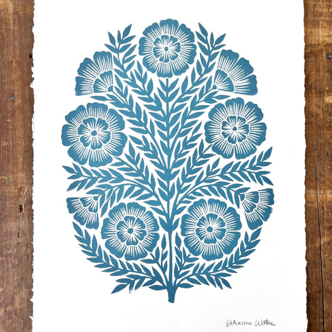 Hand Block Printed Art Print - No. 594