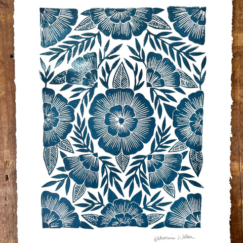 Hand Block Printed Art Print - No. 595