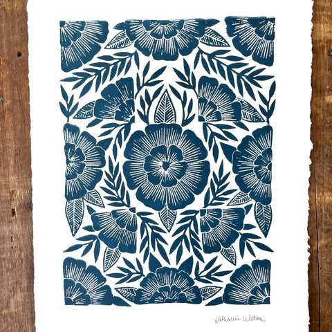 Hand Block Printed Art Print - No. 596