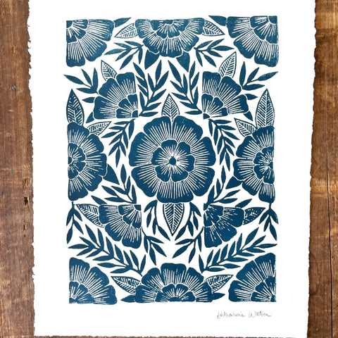 Hand Block Printed Art Print - No. 597