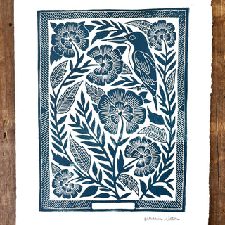 Hand Block Printed Art Print - No. 598