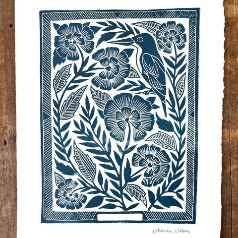 Hand Block Printed Art Print - No. 598