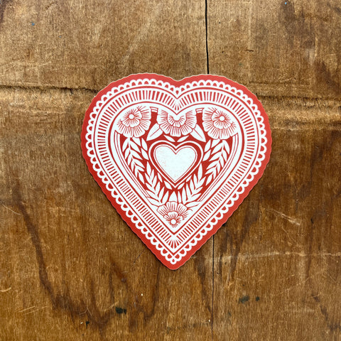 Heart Doily Sticker