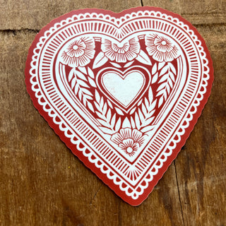 Heart Doily Sticker