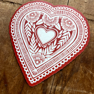 Heart Doily Sticker