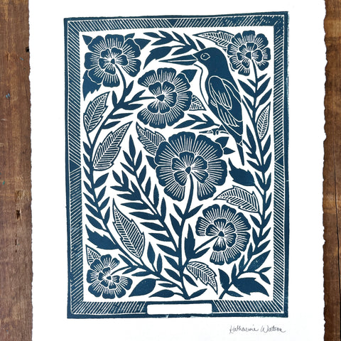 Hand Block Printed Art Print - No. 600