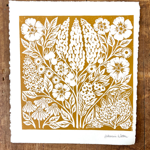 SECONDS: Hand Block Printed Art Print - No. 605