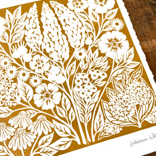 SECONDS: Hand Block Printed Art Print - No. 605