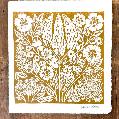 SECONDS: Hand Block Printed Art Print - No. 606