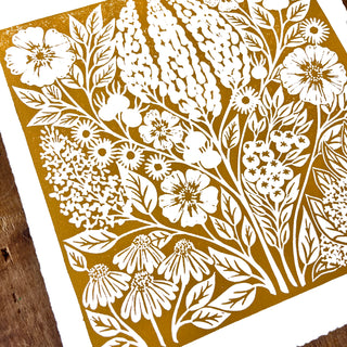 SECONDS: Hand Block Printed Art Print - No. 606