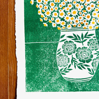 Hand Block Printed Vase Art Print - No. 3005
