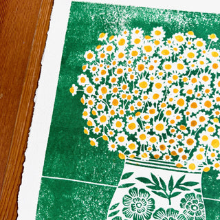 Hand Block Printed Vase Art Print - No. 3005