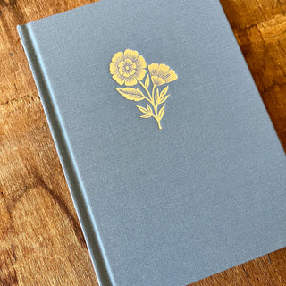 Foil Stamped Linen Journal: Denim Blue