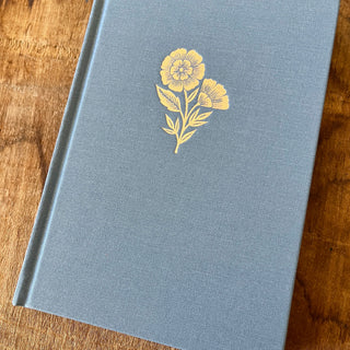 Foil Stamped Linen Journal: Denim Blue