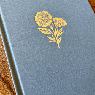 Foil Stamped Linen Journal: Denim Blue