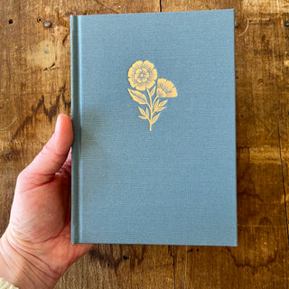 Foil Stamped Linen Journal: Denim Blue