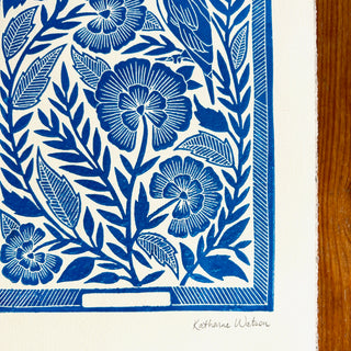 Hand Block Printed Bird Art Print - No. 3013