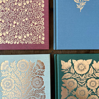 Foil Stamped Linen Journal: Denim Blue