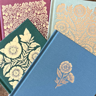 Foil Stamped Linen Journal: Denim Blue