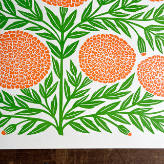 Garden Series: Marigold Risograph Print, GRP-23