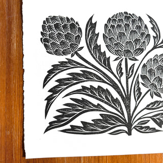 Hand Block Printed Artichoke Art Print - No. 3048