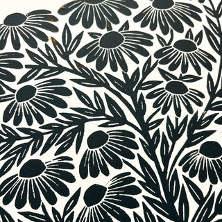 SECONDS : Hand Block Printed Rudbeckia Art Print - No. 5674