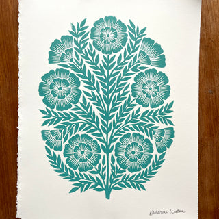 SECONDS : Hand Block Printed Art Print - No. 5678