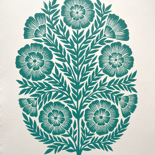 SECONDS : Hand Block Printed Art Print - No. 5678