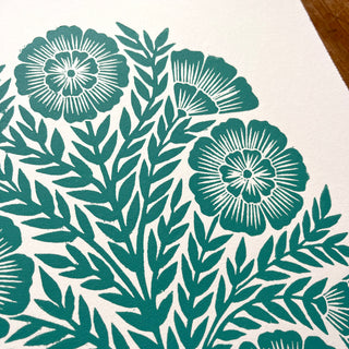 SECONDS : Hand Block Printed Art Print - No. 5678