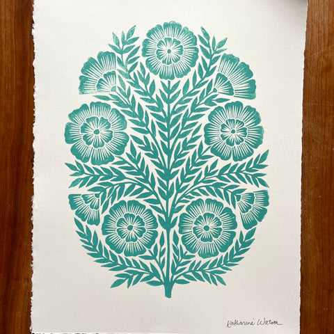 SECONDS : Hand Block Printed Art Print - No. 5679