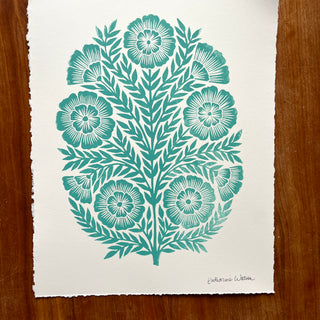 SECONDS : Hand Block Printed Art Print - No. 5681