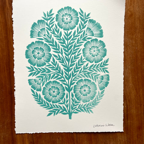 SECONDS : Hand Block Printed Art Print - No. 5681