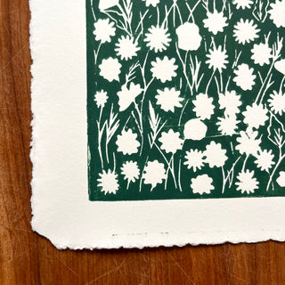 SECONDS : Hand Block Printed Meadow Art Print - No. 5683