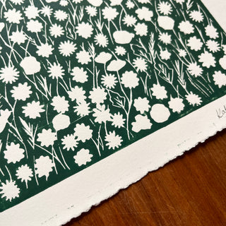 SECONDS : Hand Block Printed Meadow Art Print - No. 5683
